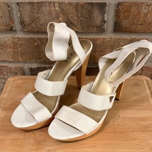 Guess White Strappy Heels